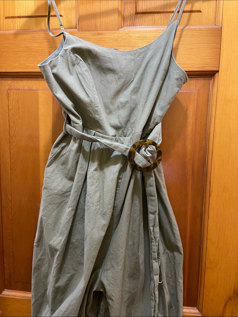 Olive green summer jumpsuit
